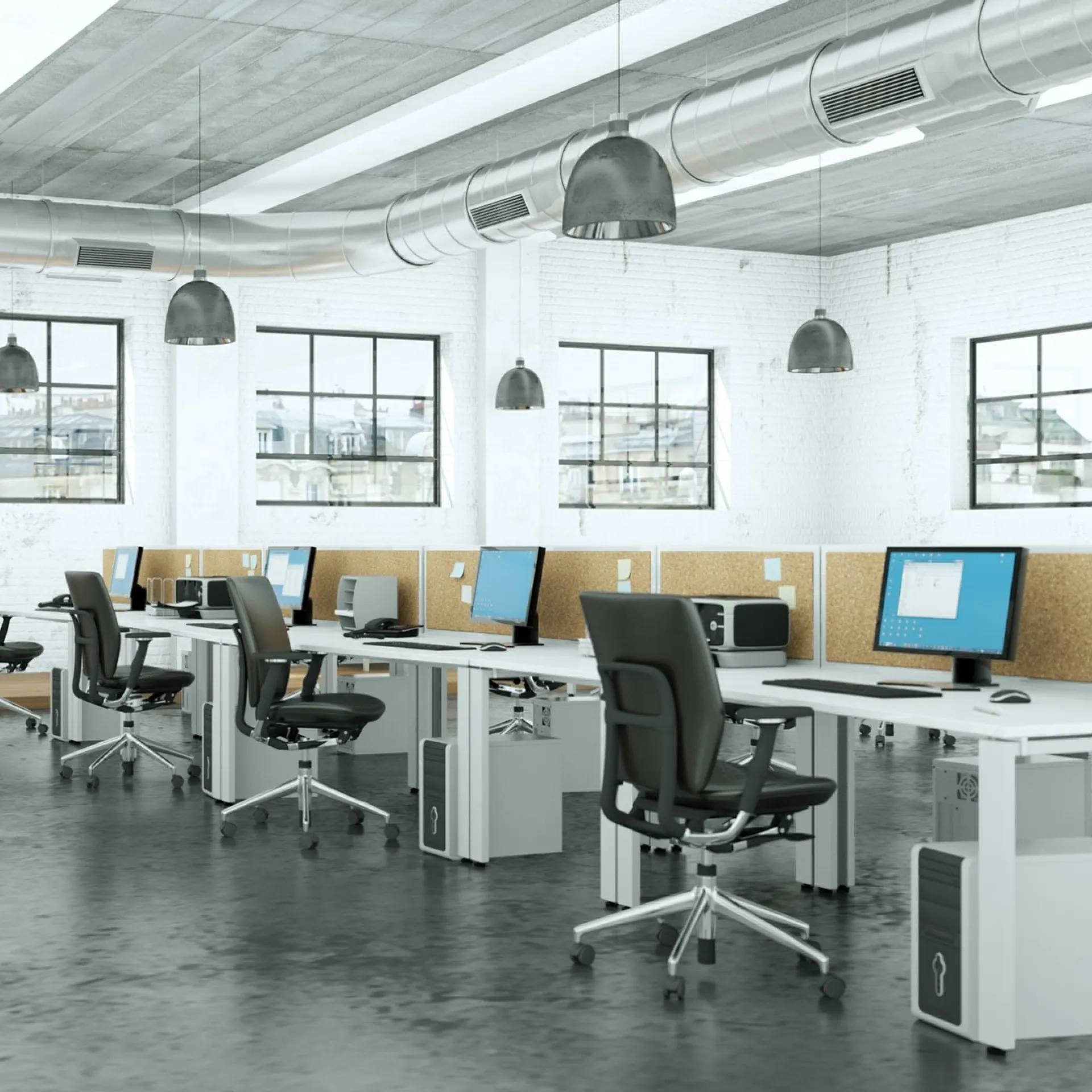 Kantoor met computers
